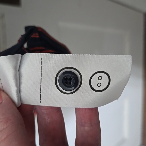 UNTUCKit Men's Navy and Orange Cronos Striped Polo Shirt XL - Picture 5 of 6